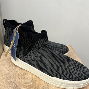 Black and White Slip-On Sneakers